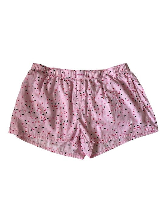 Joyspun Pants - Joyspun Lady’s Pink Heart-Print Boxer Shorts with Elastic Waist Size XL